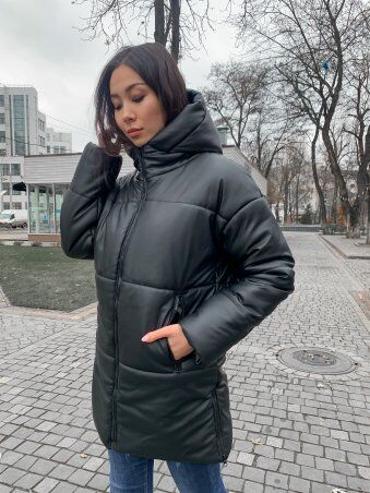 K&ML: Зимняя женская куртка из эко кожи с капюшоном 8 - фото 4