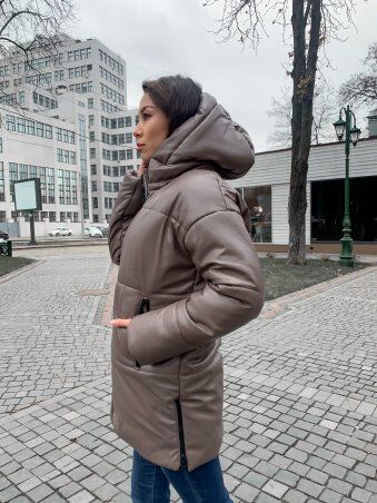 K&ML: Зимняя женская куртка из эко кожи с капюшоном 8 - фото 7
