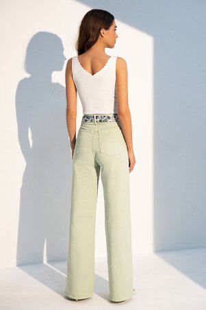 Itelle: Широкие зеленые джинсы Wide leg Стефани 162-5162 - фото 2