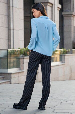 OUTLET: Голубая шифоновая блуза с длинным рукавом Мерседес  It elle 21276 - фото 3