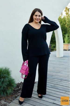 Prima Fashion Knit: Вязаный костюм "Алина" - черный  Size + 2765023 - фото 1
