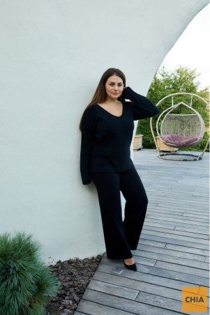 Prima Fashion Knit: Вязаный костюм "Алина" - черный  Size + 2765023 - фото 3