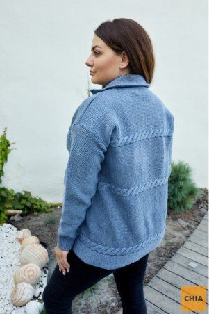 Prima Fashion Knit: Вязаный кардиган "Лера" - джинс  Size + 4721003 - фото 3