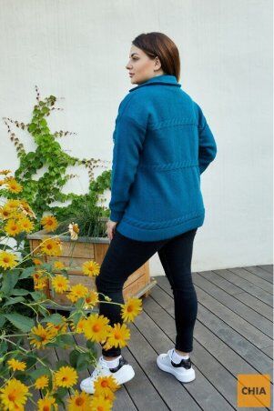Prima Fashion Knit: Вязаный кардиган "Лера" - изумруд -  Size+ 4721007 - фото 3