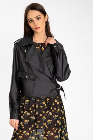 It Elle: Куртка чёрного цвета из эко-кожи Амели 7514 - фото 1