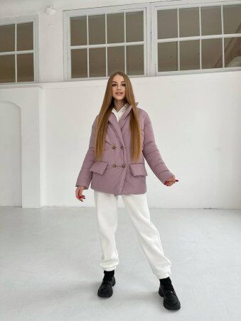 Zarema: Женская зимняя телая куртка-пиджак с поясом za2262 - фото 3