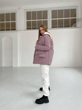 Zarema: Женская зимняя телая куртка-пиджак с поясом za2262 - фото 6