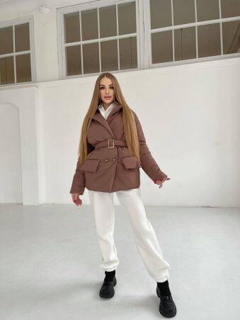 Zarema: Женская зимняя телая куртка-пиджак с поясом Za2262/2 - фото 2