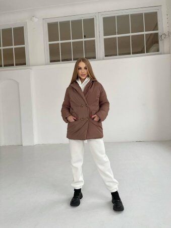 Zarema: Женская зимняя телая куртка-пиджак с поясом Za2262/2 - фото 4