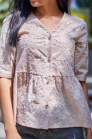 Jadone Fashion: Рубашка Кани бежевий - фото 2