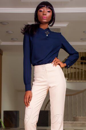 Jadone Fashion: Рубашка Vitton темно-синій - фото 2
