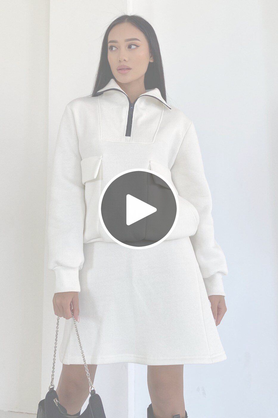 Jadone Fashion: Свитшот Магда белый - перейти к видеообзору товара